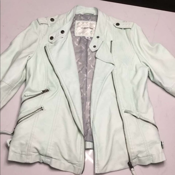 Light green leather jacket - Picture 1 of 4
